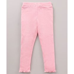 Babyhug 100% Cotton Half Sleeves Top and Lounge Pants Floral Print & Frill Detailing - Purple Pink