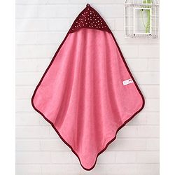 Babyhug Double Layer Terry Hooded Towel Floral Print - Pink