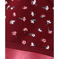 Babyhug Double Layer Terry Hooded Towel Floral Print - Pink
