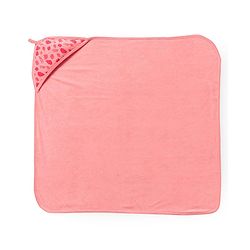Babyhug Double Layer Terry Hooded Towel Bear Print - Light Peach
