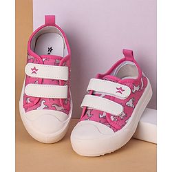 Cute Walk by Babyhug Casual Shoes With Velcro Closure Horse Print- Pink