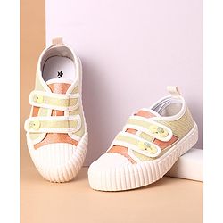 Cute Walk by Babyhug Glitter Casual Shoes with Velcro - Golden