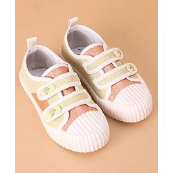 Cute Walk by Babyhug Glitter Casual Shoes with Velcro - Golden