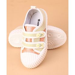 Cute Walk by Babyhug Glitter Casual Shoes with Velcro - Golden