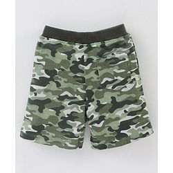 Babyhug Knit Knee Length Shorts Printed - Green