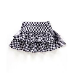 Babyhug Knit Mid Thigh Checks Skirt - Navy White