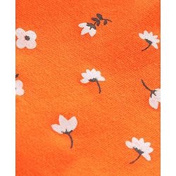 Babyhug Cotton Knee Length Frill Skirt And Divider Floral Print - Orange