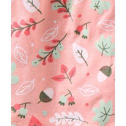 Babyhug Knit Mid Thigh Skirt Floral Print With Bow - Light Pink