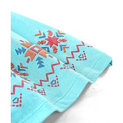 Babyhug Cotton Mid Thigh Skirt Chevron Print - Blue