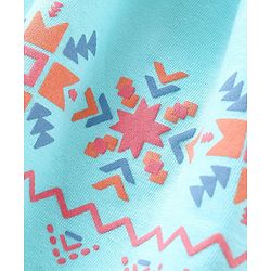 Babyhug Cotton Mid Thigh Skirt Chevron Print - Blue