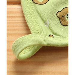 Babyhug Double Layer Terry Hooded Towel Bear Print Pack of 2 - Green Purple