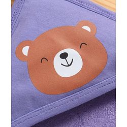 Babyhug Double Layer Terry Hooded Towel Bear Print Pack of 2 - Green Purple