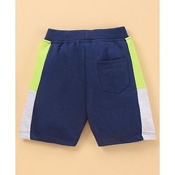 Babyhug Cotton Knit Knee Length Shorts Team Logo Print - Blue