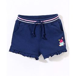 Babyhug Cotton Knit   Mid Thigh Length Shorts Ice Cream Print - Navy Blue