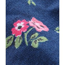 Babyhug Cotton Knit Mid Thigh Length Shorts Floral Print - Blue