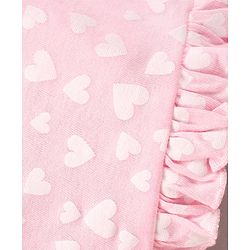 Babyhug Cotton Knit Mid-Thigh Length Shorts Heart Printed - Pink