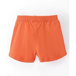 Babyhug Mid Thigh Length Cotton Knit Shorts with Ice Cream Print - Orange