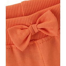 Babyhug Mid Thigh Length Cotton Knit Shorts with Ice Cream Print - Orange