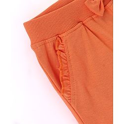 Babyhug Mid Thigh Length Cotton Knit Shorts with Ice Cream Print - Orange