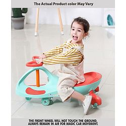Babyhug Champion Kids Swing Car With LED Wheels (Colour May Vary)