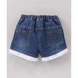 Babyhug Sleeveless Cotton Woven to Denim Top and Bottom Wear Set Checkered Flower Applique - Pink Blue