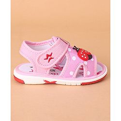 Cute Walk by Babyhug Velcro Closure Sandals Bee Patch - Pink