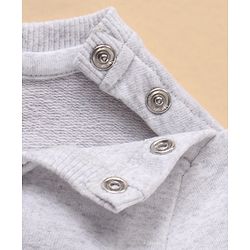 Babyhug Full Sleeves Cotton Sweatshirt With Graphics Love Embroidery- Grey