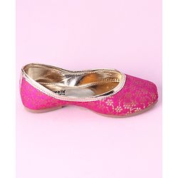 Cute Walk by Babyhug Slip On Sequins Mojaris - Pink