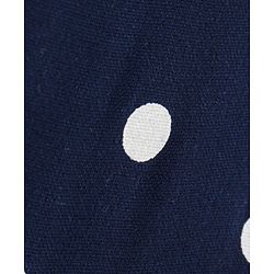 Babyhug Rayon Cap Sleeves Polka Dots Printed Woven Frock With Bow Applique - Navy Blue