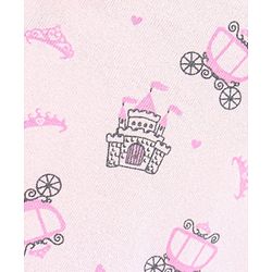 Babyhug Denim Dungaree Style Frock With Cotton Half Sleeves Tee Multi Print - Blue Pink