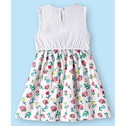 Babyhug 100% Cotton Sleevelees Shine Print Frock - Pink