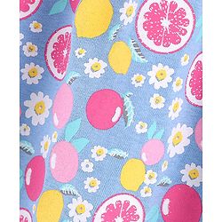 Babyhug 100% Cotton One Shoulder Printed Frock - Blue