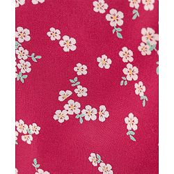 Babyhug  Rayon Sleeveless Woven Jumpsuit with Tassle at Waist Floral Print - Red