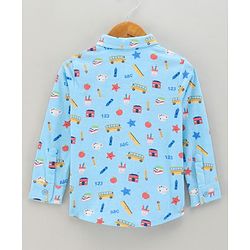 Babyhug Cotton Knit Full Sleeve Star Print Shirt - Blue