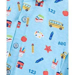 Babyhug Cotton Knit Full Sleeve Star Print Shirt - Blue