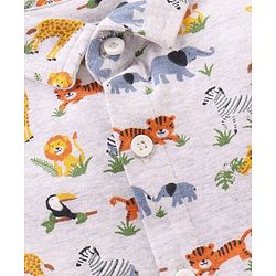 Babyhug Cotton Knit Full Sleeves Shirt Animal Print - White