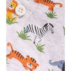 Babyhug Cotton Knit Full Sleeves Shirt Animal Print - White