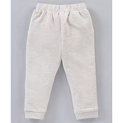 Babyhug Full Sleeves Hooded Sweatshirt & Lounge Pant Lion Applique - Orange Light Grey