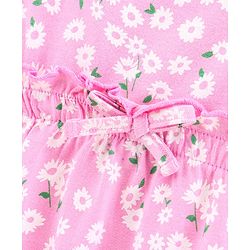 Babyhug 100% Cotton Short Sleeves Frock Floral Print - Pink