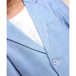 Babyhug Full Sleeves Checked Party Suit - Blue