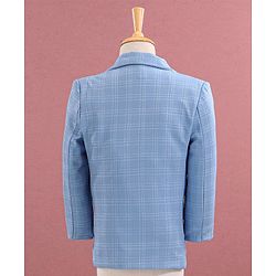 Babyhug Full Sleeves Checked Party Suit - Blue