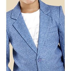 Babyhug Full Sleeves Party Suit with Solid - Blue