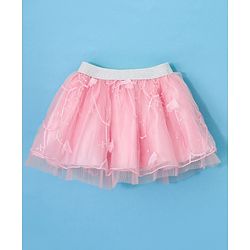 Babyhug Woven Embellished Party Skirt - Pink