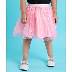 Babyhug Woven Embellished Party Skirt - Pink