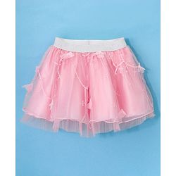 Babyhug Woven Embellished Party Skirt - Pink