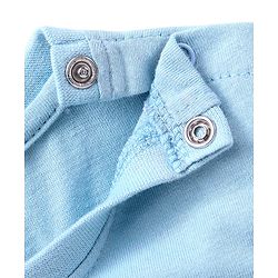 Babyhug Half Sleeves T-Shirt Riding Bear Patch - Blue