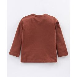 Babyhug Full Sleeves T-Shirt Bear Patch Applique - Brown