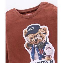 Babyhug Full Sleeves T-Shirt Bear Patch Applique - Brown