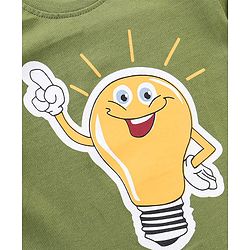 Babyhug Cotton Half Sleeves T-Shirt Bulb & Stripes Print Pack of 3- Green & Orange