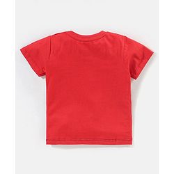 Babyhug Cotton Half Sleeves T-Shirts Awesome  Micky Mouse Print - Red & Navy Blue